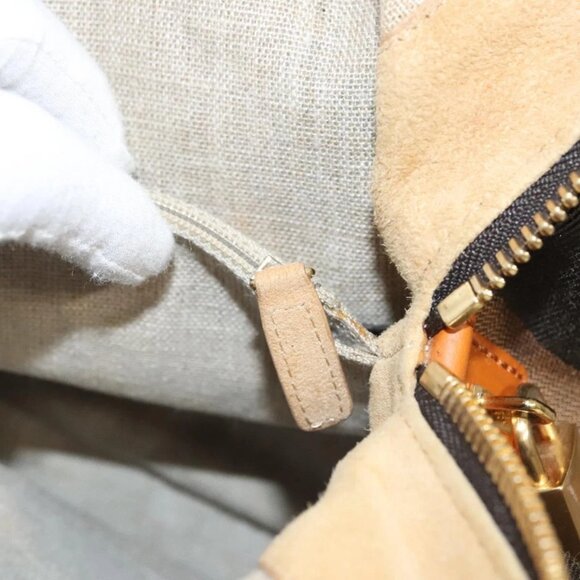 FENDI Pecan Canvas Hand Bag Brown Black Auth 124524 - Picture 13 of 16